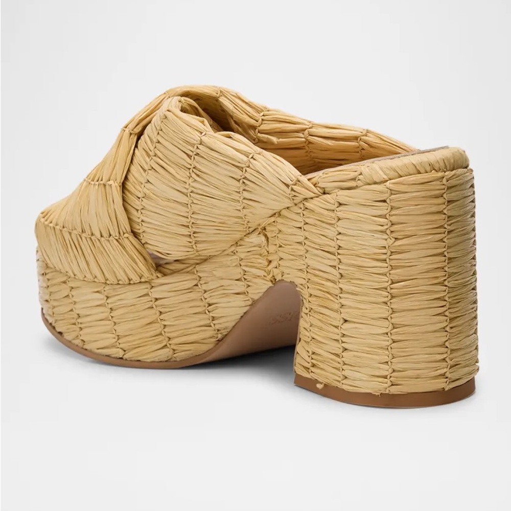 Odissi Noa Raffia Criss-Cross Platform Sandals - Picture 2 of 9